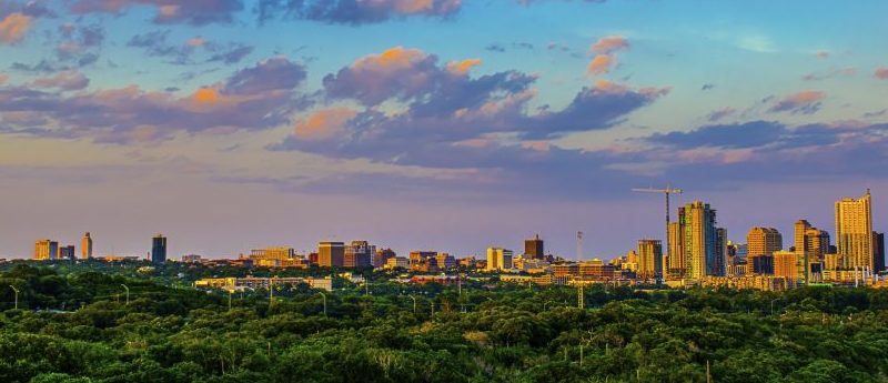 Hill Country view of the city of Austin, Texas